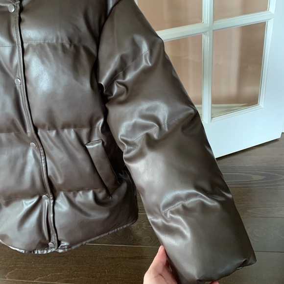 Ardene Faux Leather Puffer Jacket - Picture 9 of 16